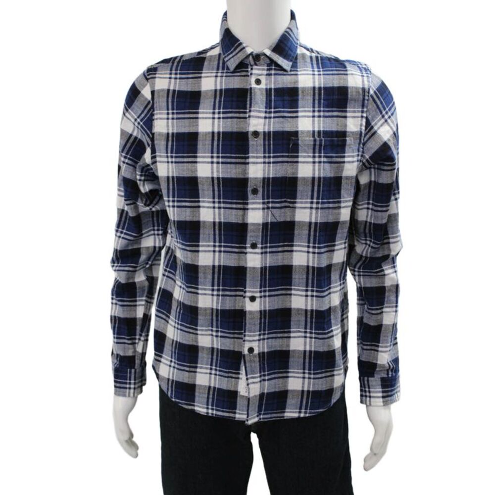 Native Youth Mens Button-Down Plaid Collared Long Sleeve Cotton Shirt Size M